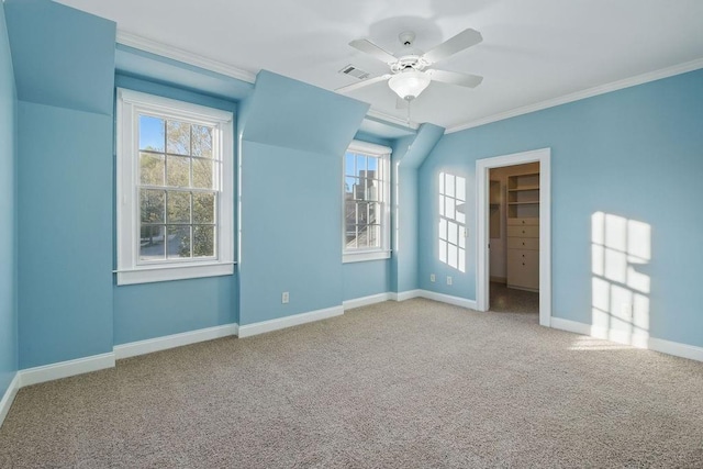 6225 Random Winds Blf, Gainesville, GA 30506 - unfurnished bedroom with ornamental molding, carpet, multiple windows, and a walk in closet