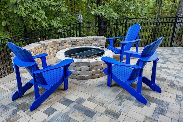 6225 Random Winds Blf, Gainesville, GA 30506 - view of patio with an outdoor fire pit