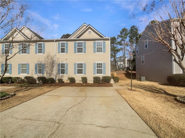 view of front of house featuring central AC unit