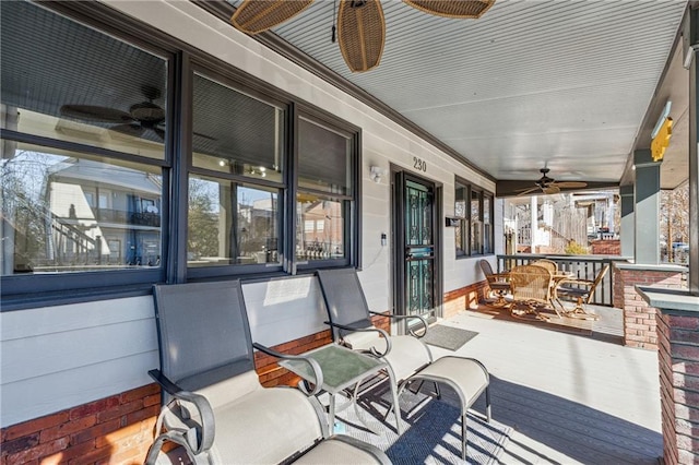 view of patio featuring a porch