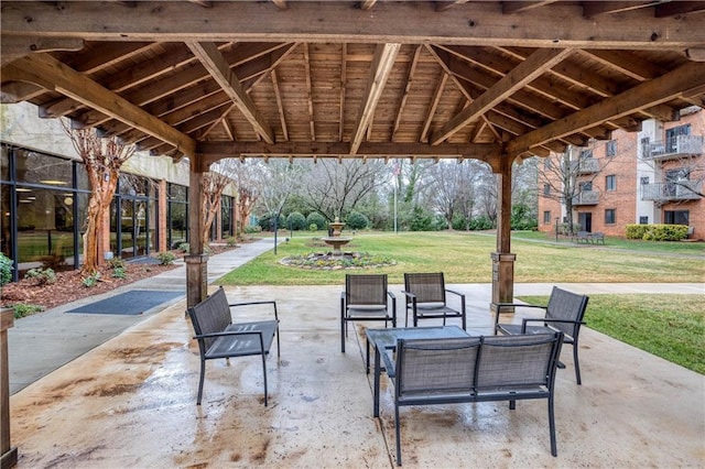 view of patio with a gazebo