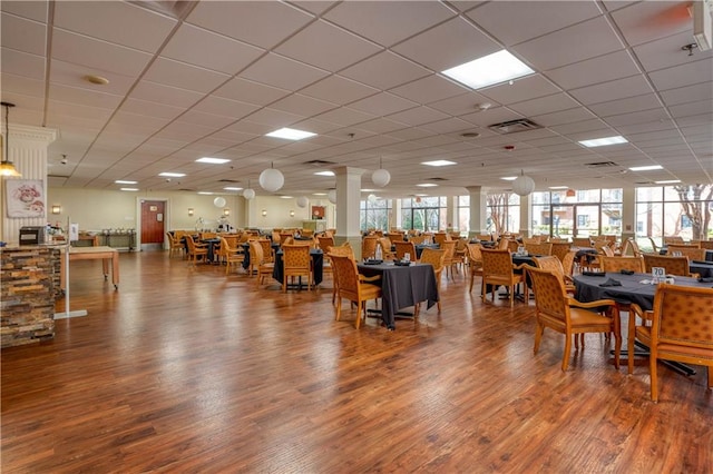 dining area featuring hardwood / wood-style floors