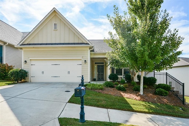 view of front of house with a garage