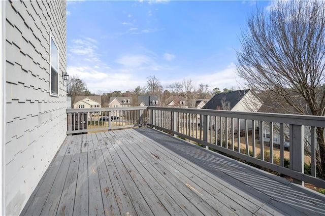 deck with a residential view