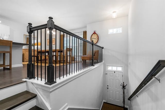 1098 Caruso Dr, Buford, GA 30518 - stairway featuring wood finished floors