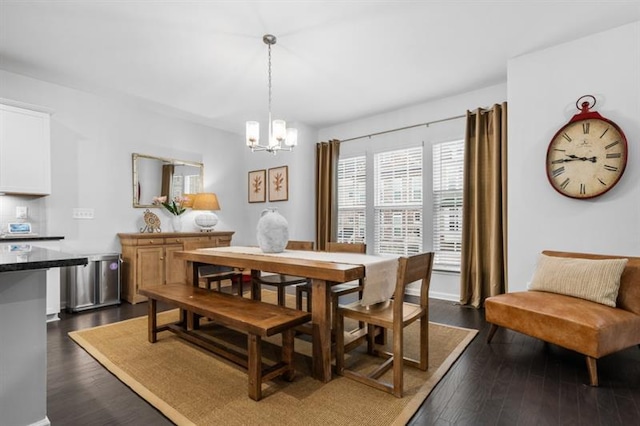 1098 Caruso Dr, Buford, GA 30518 - dining space featuring an inviting chandelier and dark wood finished floors