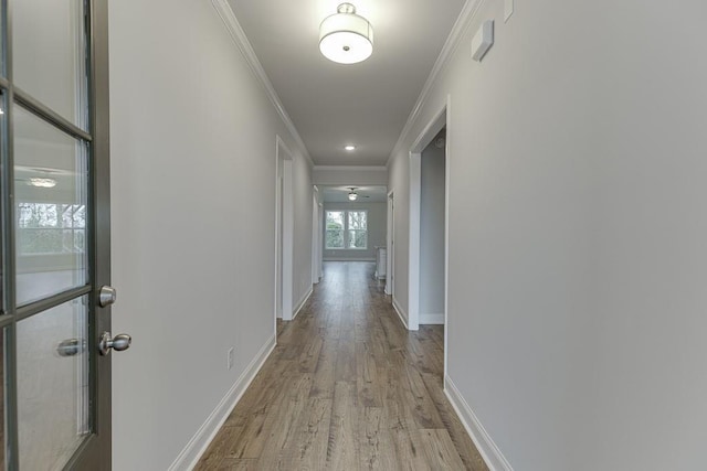 223 Montview Dr, Jefferson, GA 30549 - corridor with crown molding, light wood-style floors, and baseboards