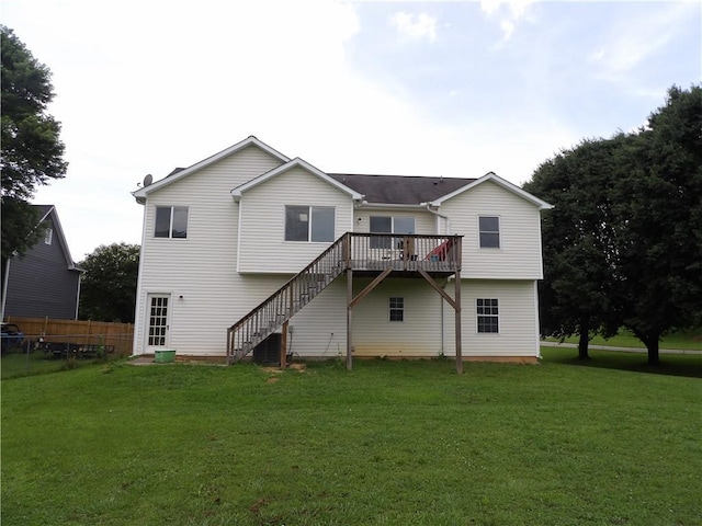 18 Greenmont Ct SW, Cartersville, GA 30120 - rear view of property featuring stairs and a wooden deck