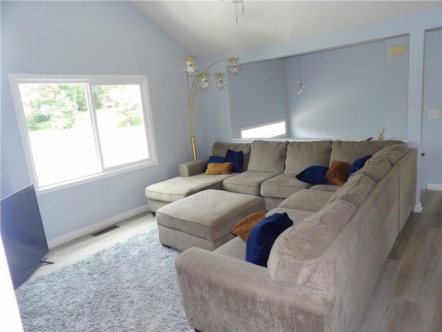 18 Greenmont Ct SW, Cartersville, GA 30120 - living area with wood finished floors, lofted ceiling, and baseboards