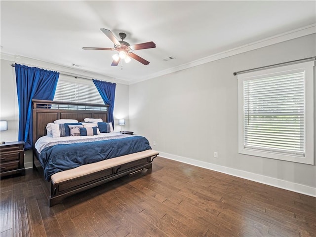 224 Blackthorn Rd, Colbert, GA 30628 - bedroom featuring crown molding, hardwood / wood-style flooring, and a ceiling fan