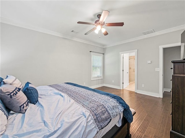 224 Blackthorn Rd, Colbert, GA 30628 - bedroom with wood finished floors, crown molding, and ceiling fan