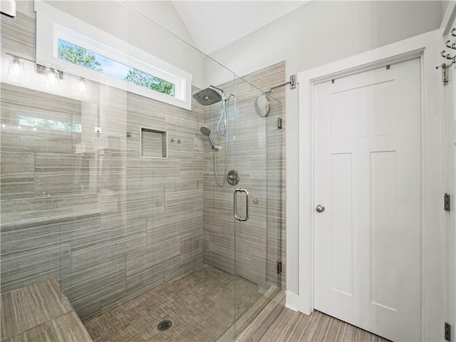 224 Blackthorn Rd, Colbert, GA 30628 - full bath with a shower stall and vaulted ceiling