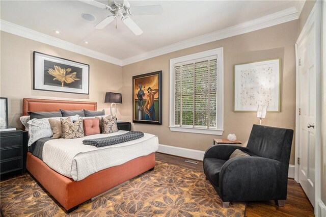 1634 Lenox Rd NE, Atlanta, GA 30306 - bedroom featuring crown molding, wood finished floors, baseboards, and recessed lighting