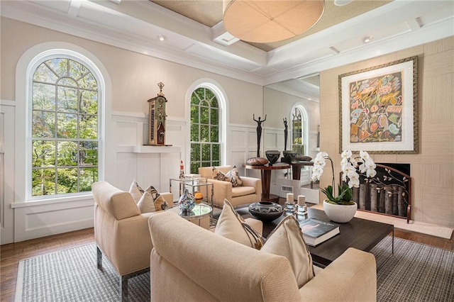 1634 Lenox Rd NE, Atlanta, GA 30306 - interior space with a decorative wall, ornamental molding, and wood finished floors