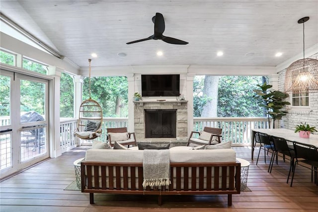 377 Camden Rd NE, Atlanta, GA 30309 - sunroom / solarium featuring lofted ceiling