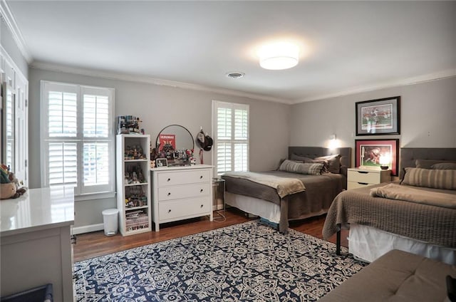 377 Camden Rd NE, Atlanta, GA 30309 - bedroom with ornamental molding and dark wood-style flooring