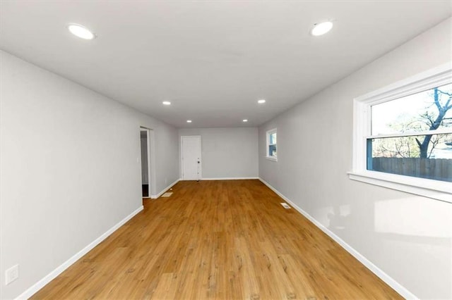 empty room featuring light wood-type flooring