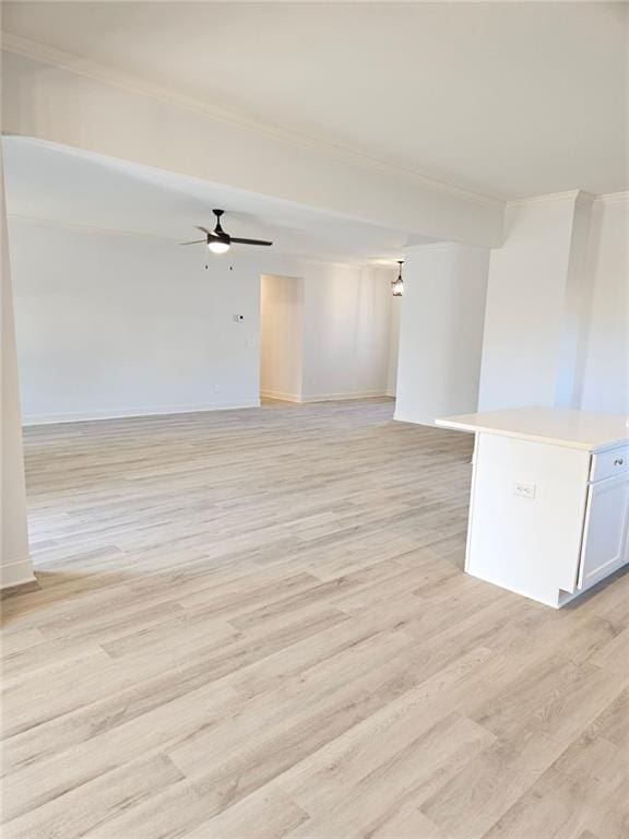 228 Trellis Walk, Macon, GA 31220 - unfurnished room with ornamental molding, light wood-style flooring, ceiling fan, and baseboards