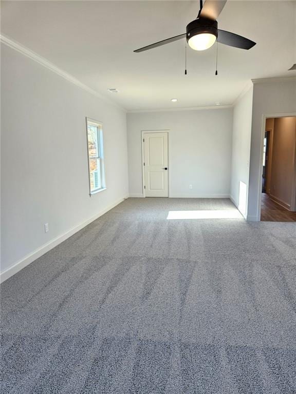 228 Trellis Walk, Macon, GA 31220 - carpeted spare room with ornamental molding, a ceiling fan, and baseboards