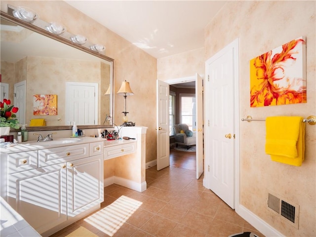 bathroom featuring vanity and tile patterned floors