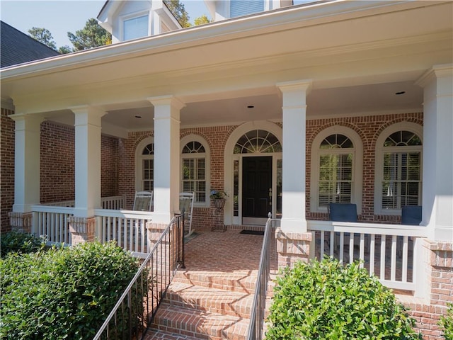 entrance to property with covered porch