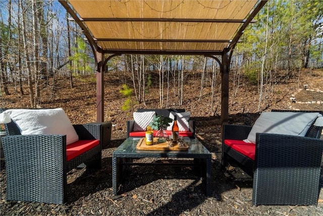 view of patio featuring an outdoor hangout area