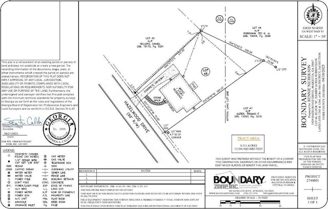 1929 Hazelwood Dr SE, Marietta, GA 30067 - survey map / technical document