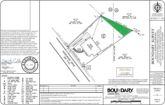 1929 Hazelwood Dr SE, Marietta, GA 30067 - survey map / technical document