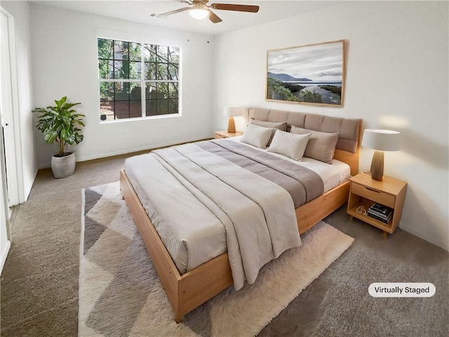 4727 Garden Hills Dr, Stone Mountain, GA 30083 - bedroom featuring carpet floors and ceiling fan