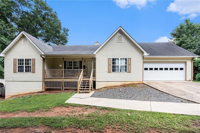 350 Dailey Mill Rd, Mcdonough, GA 30253 - single story home featuring concrete driveway, a garage, a porch, and a shingled roof