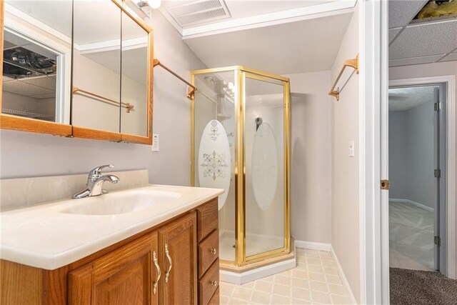 350 Dailey Mill Rd, Mcdonough, GA 30253 - bathroom with vanity and a shower stall