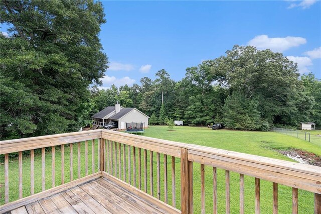 350 Dailey Mill Rd, Mcdonough, GA 30253 - wooden terrace featuring a yard