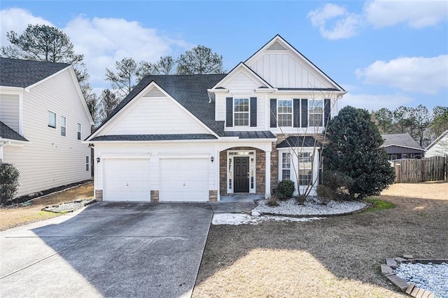 view of front of property featuring a garage