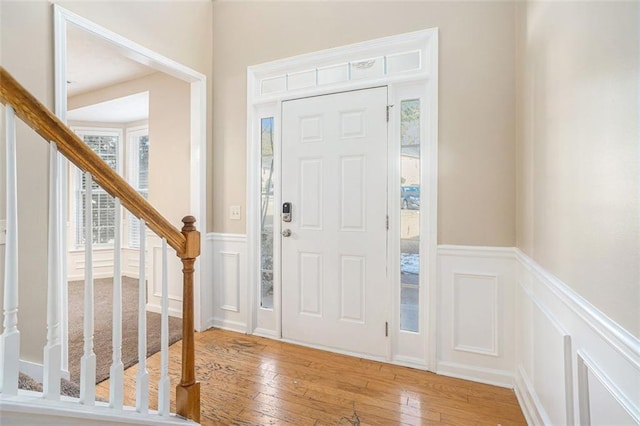 entrance foyer featuring light hardwood / wood-style floors