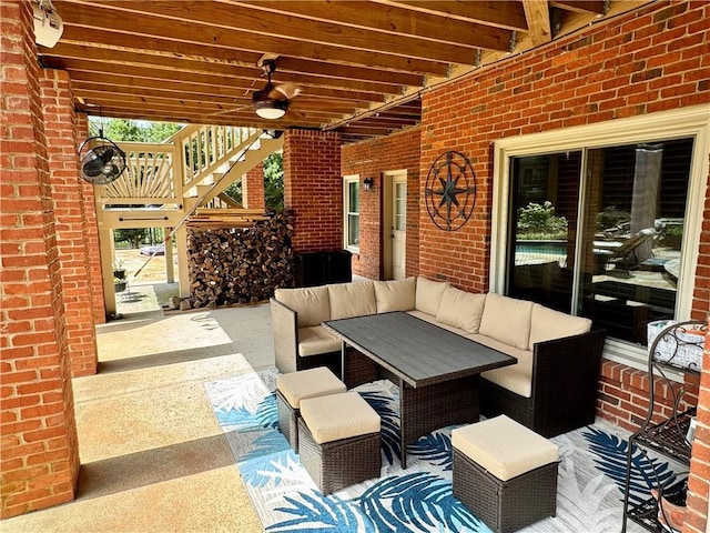 view of patio featuring outdoor lounge area