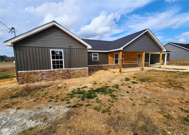 view of front of home with a patio area