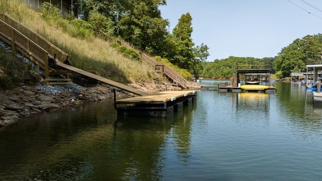 6564 Bermuda Ln, Flowery Branch, GA 30542 - dock area featuring stairs and a water view