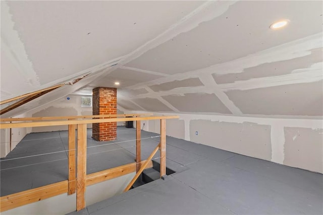 view of unfinished attic