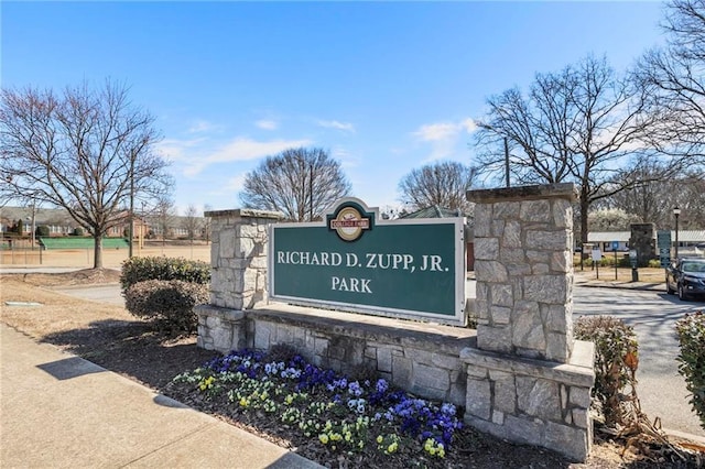 view of community sign