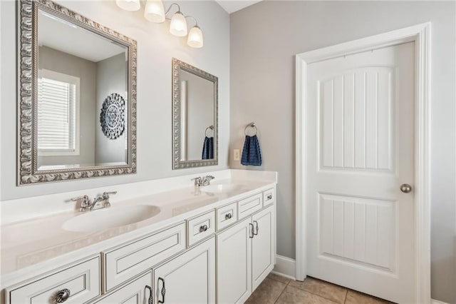 4020 Huron Dr, Cumming, GA 30028 - full bathroom featuring double vanity and tile patterned floors