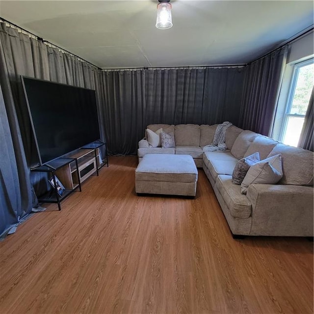 living room featuring hardwood / wood-style flooring