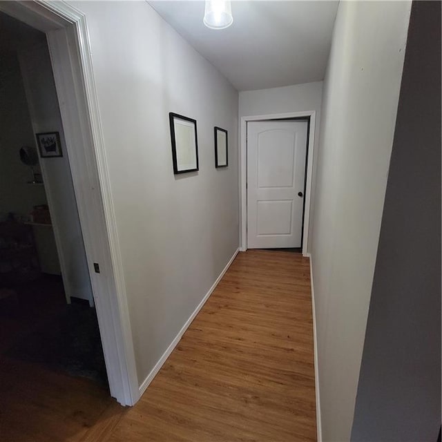 hall featuring light wood-type flooring