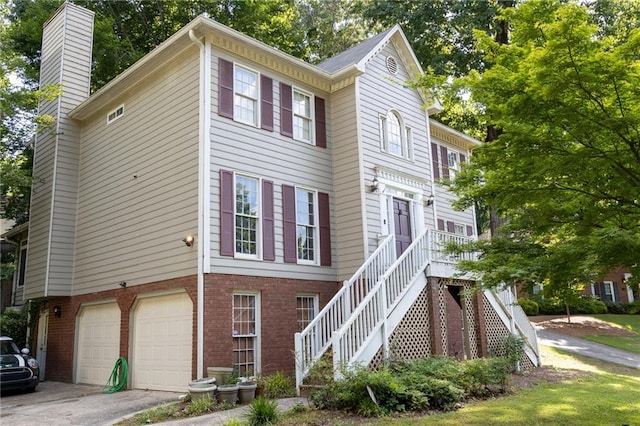 exterior space featuring a garage