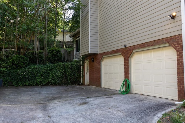 view of garage