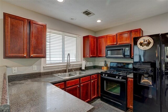 kitchen with kitchen peninsula, sink, an inviting chandelier, dishwasher, and hanging light fixtures