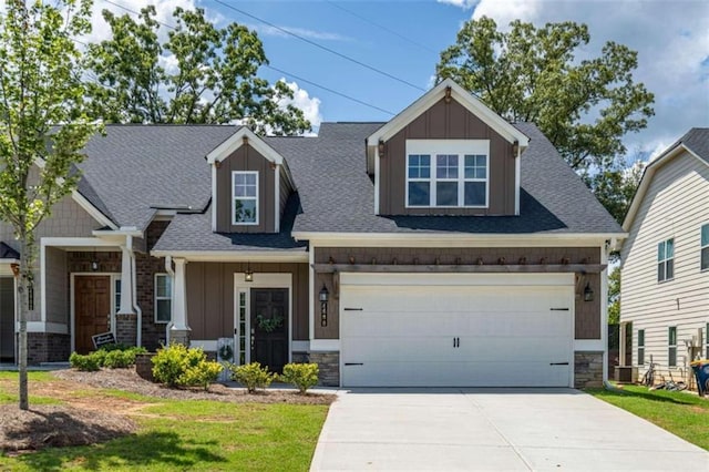 craftsman-style house with a garage