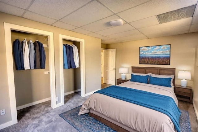 carpeted bedroom featuring a closet