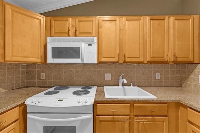1822 N Rock Springs Rd NE Unit 24, Atlanta, GA 30324 - kitchen with white appliances and decorative backsplash