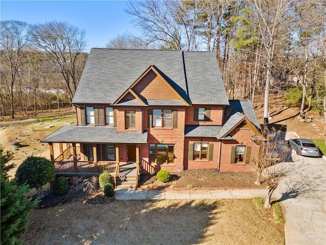 view of front of home with covered porch