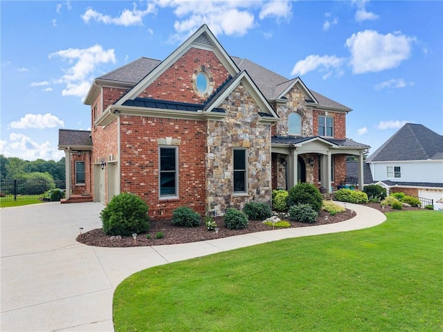 4645 Manor Dr, Gainesville, GA 30506 - craftsman inspired home with driveway, brick siding, and stone siding